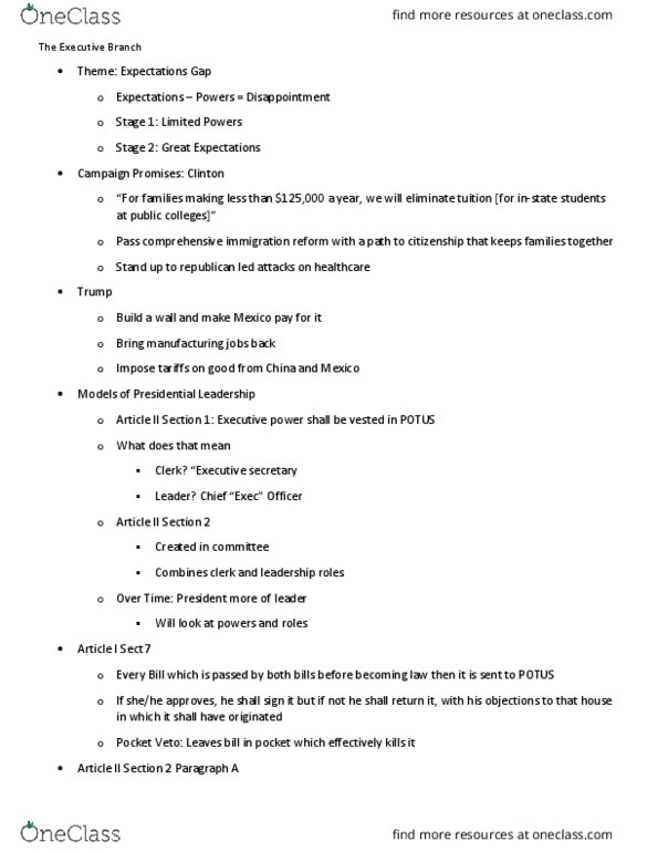 PS 101 Lecture Notes - Lecture 1: Signing Statement, Fireside Chats thumbnail