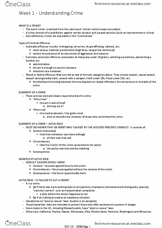 SOC225 Lecture 2: SOC 225 - Understanding Crime thumbnail