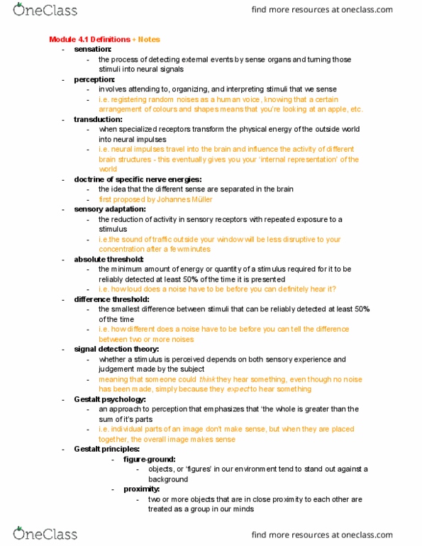 PSYC 1000 Chapter Notes - Chapter 4.1, 4.2: Depth Perception, Color Vision, Trichromacy thumbnail