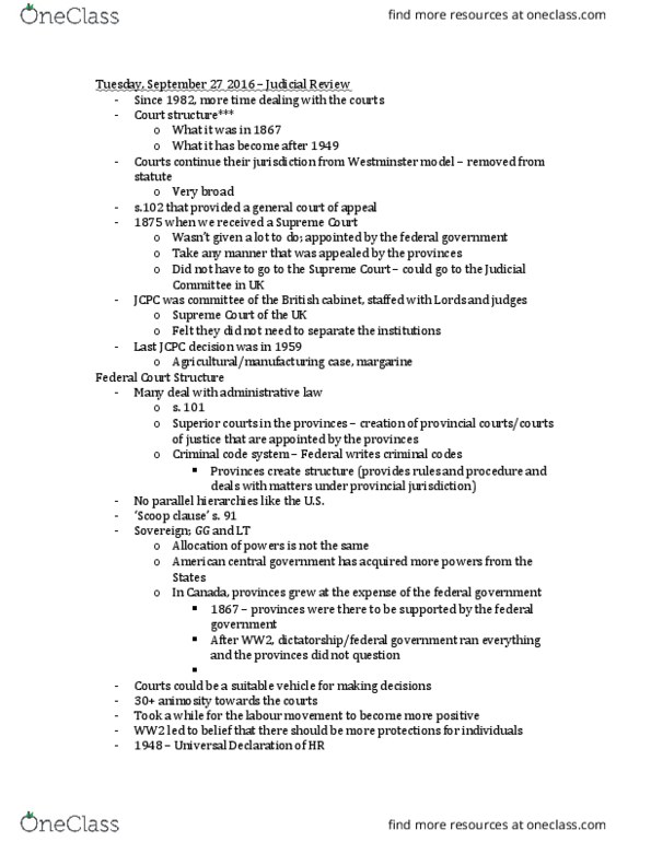 POL 4134 Lecture Notes - Lecture 2: Westminster System, Margarine thumbnail