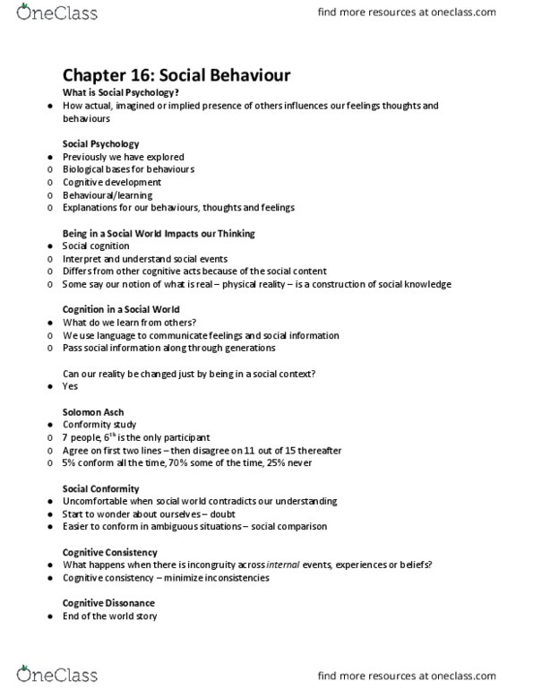 PS102 Lecture Notes - Lecture 16: Elaboration Likelihood Model, Social Neuroscience, Social Loafing thumbnail