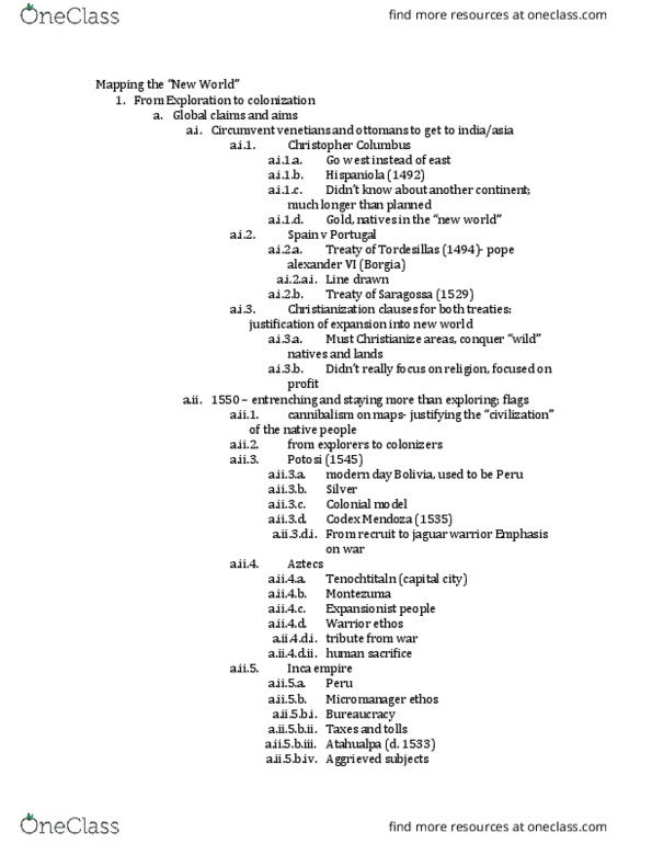 HIST1001 Lecture Notes - Lecture 11: Huitzilopochtli, Fokker E.Ii, Arquebus thumbnail