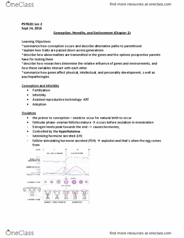 PSYB20H3 Lecture Notes - Lecture 2: Sickle-Cell Disease, Twin Study, Fetus thumbnail