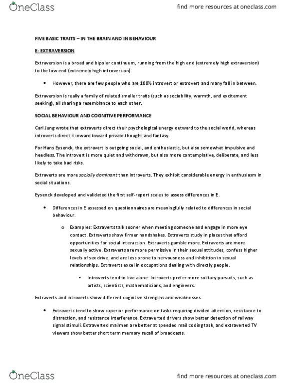 PSYB30H3 Chapter Notes - Chapter 5: Grey Matter, Job Performance, The Authoritarian Personality thumbnail