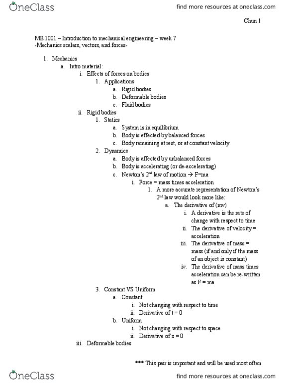 ME 1001 Lecture Notes - Lecture 7: Massachusetts Route 3, Physical Quantity, Cartesian Coordinate System thumbnail