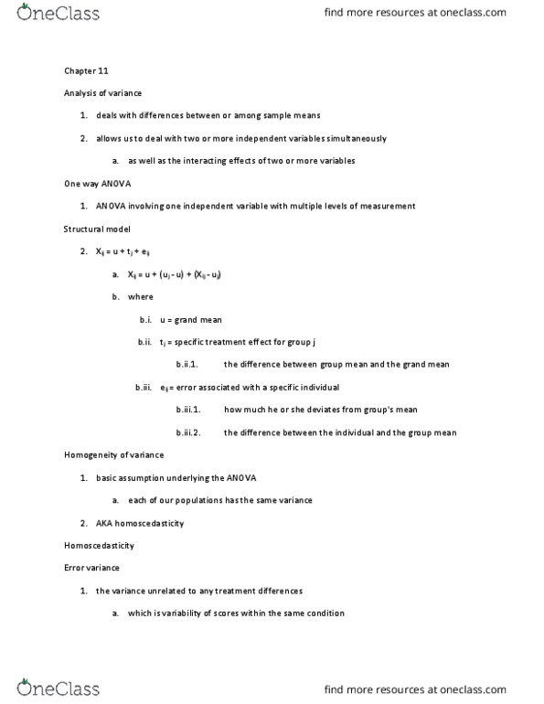 PSYC08H3 Chapter Notes - Chapter 11: Heteroscedasticity, Homoscedasticity, Squared Deviations From The Mean thumbnail