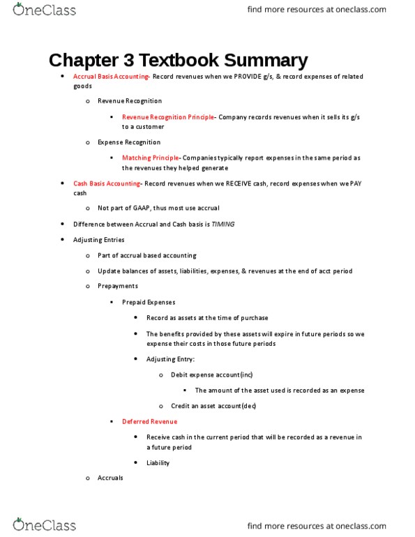 ACCT 225 Chapter Notes - Chapter 3: Deferral, Deferred Income, Accrual thumbnail