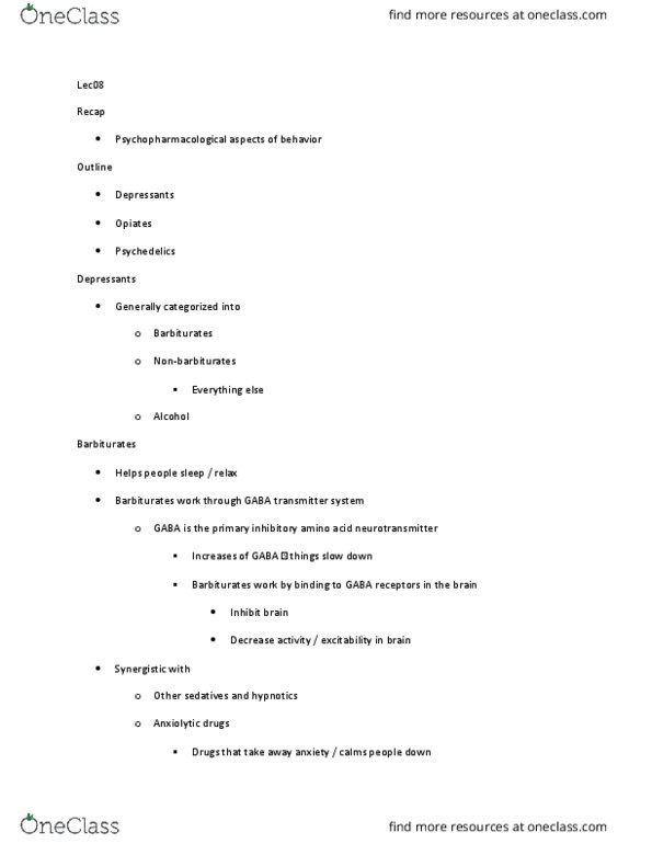 PSYB65H3 Lecture Notes - Lecture 8: Fetal Alcohol Spectrum Disorder, Gaba Receptor, Methanol thumbnail