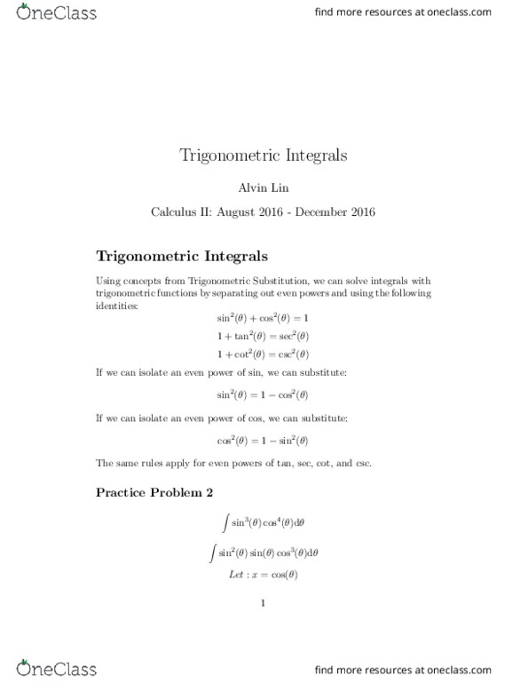 MATH 182A Lecture 8: 7.2_trigonometric-integrals thumbnail