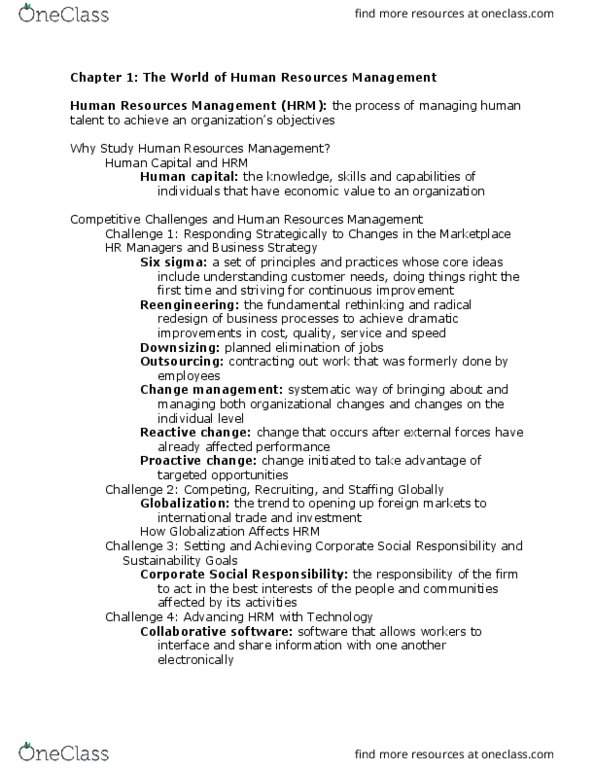 MGHB12H3 Lecture Notes - Lecture 1: Corporate Social Responsibility, Six Sigma, Human Resources thumbnail