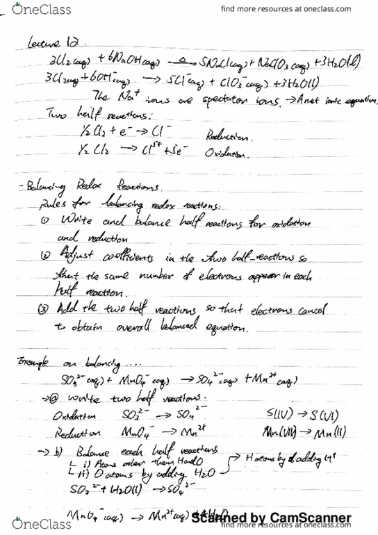 CHEM 111 Lecture 12: Balancing Redox Reaction (acidic & basic) thumbnail