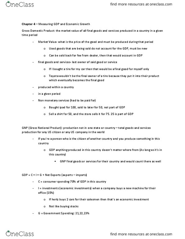 ECO 1002 Lecture Notes - Lecture 4: Final Good, National Product, Business Cycle thumbnail