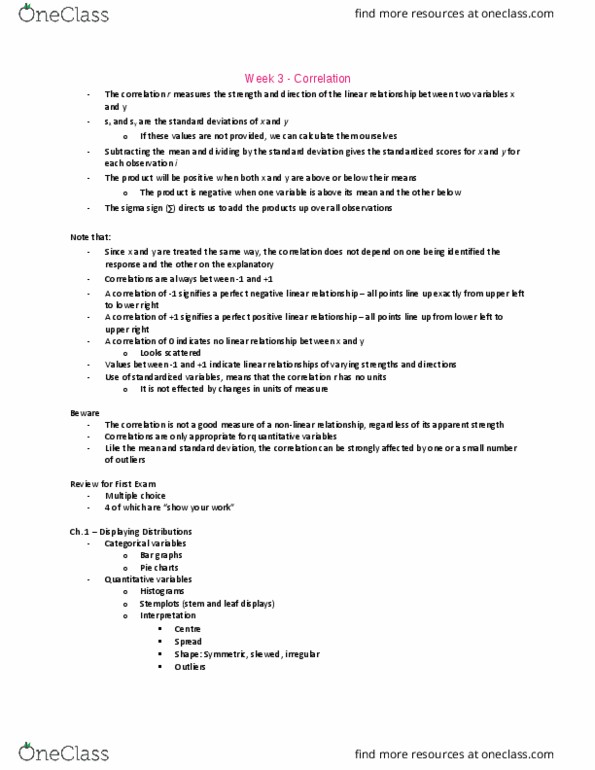 SOAN 3120 Lecture Notes - Lecture 5: Standard Deviation, Dependent And Independent Variables, Normal Distribution thumbnail