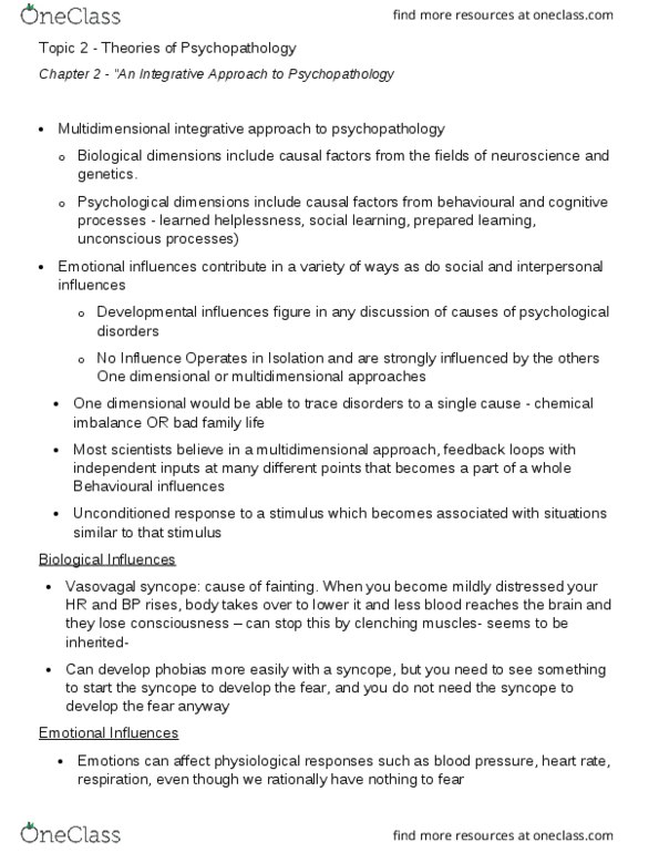 Psychology 2030A/B Chapter Notes - Chapter 2 : Reflex Syncope, Central Nervous System, Somatic Nervous System thumbnail