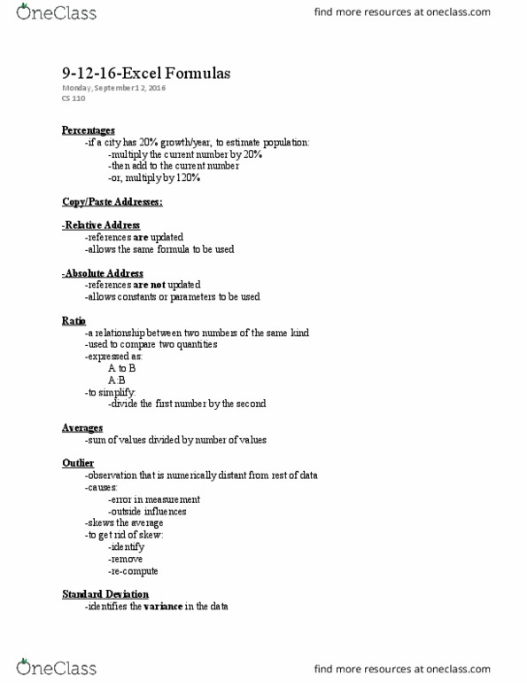 CS 110 Lecture Notes - Lecture 6: Confidence Interval thumbnail