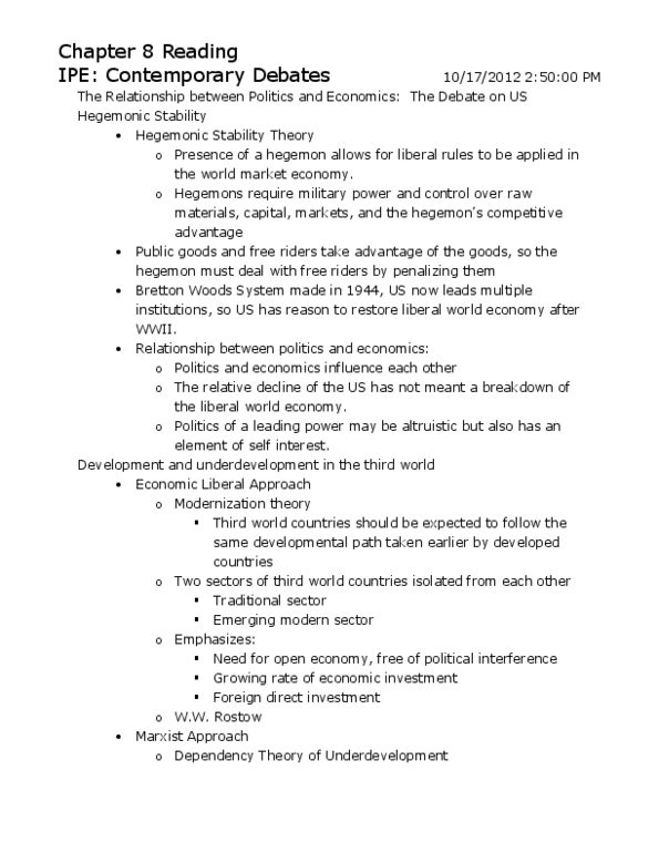 INTA 1110 Chapter Notes - Chapter 8: Technological Change, Walt Whitman Rostow, Economic Globalization thumbnail