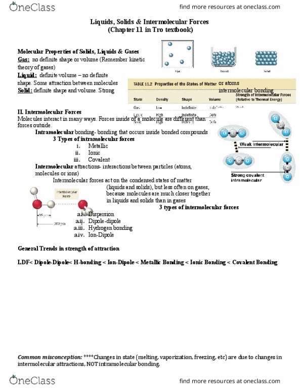 CHEM 103 Lecture Notes - Lecture 8: Metal, Intermolecular Force, Molecular Solid thumbnail