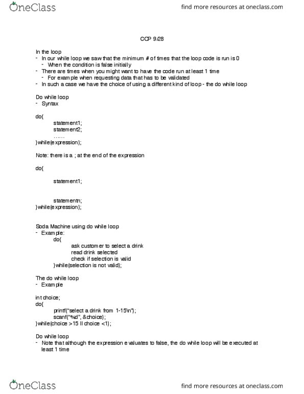 COP 3223C Lecture Notes - Lecture 15: Scanf Format String thumbnail