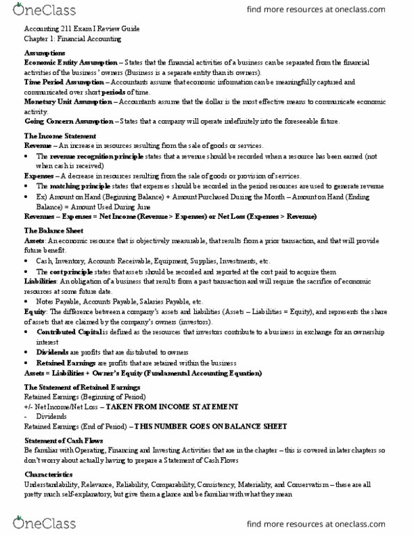 ACCT 211 Lecture Notes - Lecture 1: Financial Accounting Standards Board, International Accounting Standards Board, Statement Of Changes In Equity thumbnail