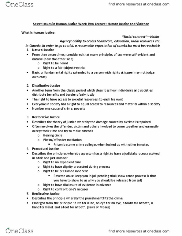 CRJS 2009 Lecture Notes - Lecture 2: Restorative Justice, Mesoamerican Chronology thumbnail