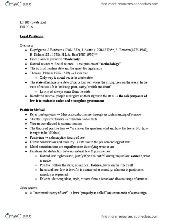 LS101 Lecture Notes - Lecture 3: Empiricism, Natural Science thumbnail