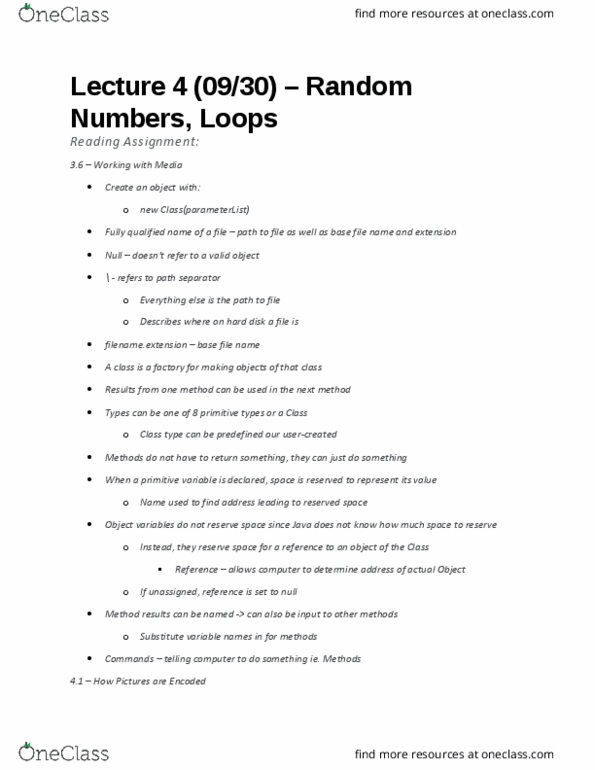 CSE 8A Chapter Notes - Chapter 3.6, 4.1-4.3: Alpha Compositing, Pixelization, Memory Address thumbnail