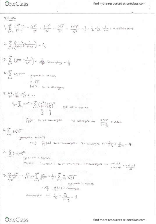 MATH 2202 Chapter 8-2: Sect. 8.2 Infinite Series HW Problems Worked Out thumbnail