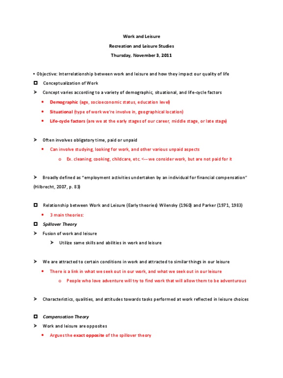 REC100 Lecture Notes - Lecture 10: Job Satisfaction, Flextime, Cardiovascular Disease thumbnail