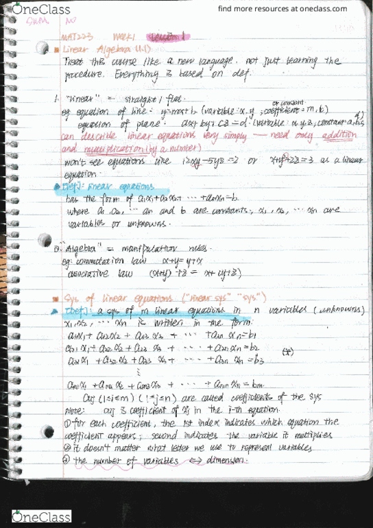 MAT223H1 Lecture Notes - Lecture 2: Yle, Olin, List Of Forgotten Realms Nations thumbnail