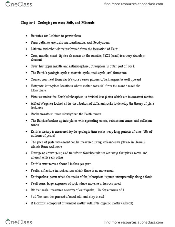 EVR 1001 Lecture Notes - Lecture 11: Asthenosphere, Subduction, Richter Magnitude Scale thumbnail