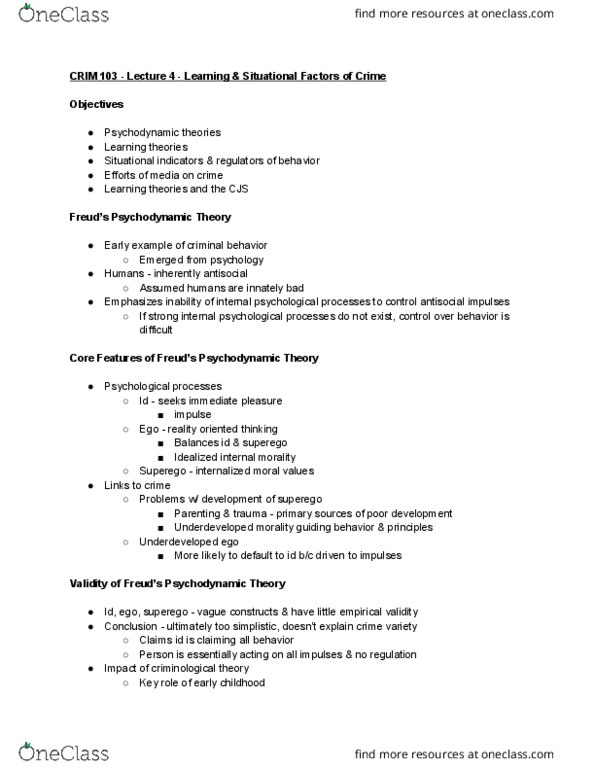 CRIM 103 Lecture Notes - Lecture 4: Attribution Bias, Organism, Cognitive Distortion thumbnail