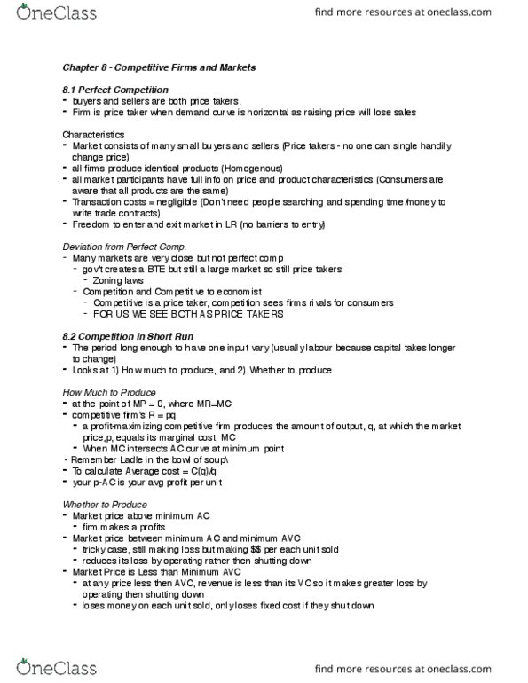 COMM 295 Chapter Notes - Chapter 8: Cost Curve, Deadweight Loss, Tl;Dr thumbnail