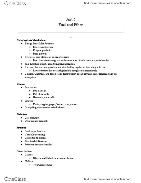 NSC 170C1 Lecture Notes - Lecture 5: Ketosis, Sucralose, Polysaccharide thumbnail