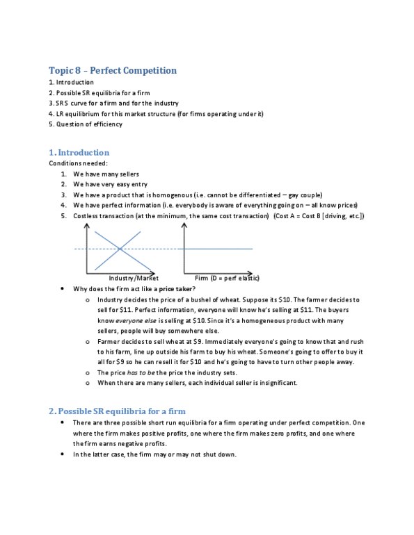 Economics 1021A/B Lecture Notes - Market Power, Perfect Competition, Invisible Hand thumbnail