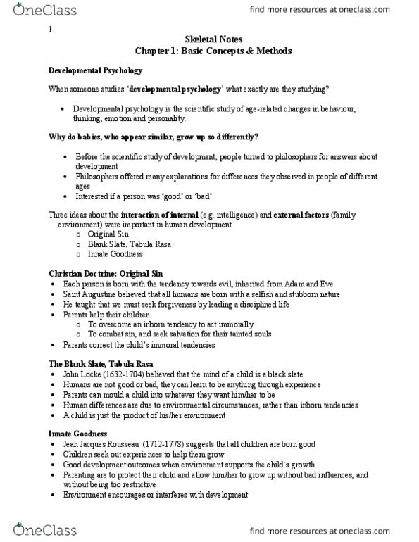 PSYC 2P12 Chapter Notes - Chapter 1: The Foundations, Behaviorism, Black Slate thumbnail