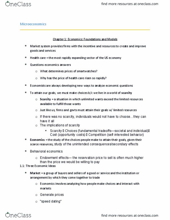 ECON 1201 Chapter Notes - Chapter 1: List Of Fables Characters, Marginal Utility, Physical Capital thumbnail