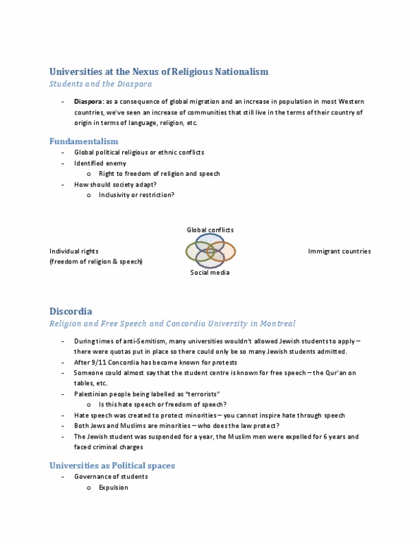 Sociology 1021E Lecture Notes - Palestinians, Individual And Group Rights, Religious Nationalism thumbnail