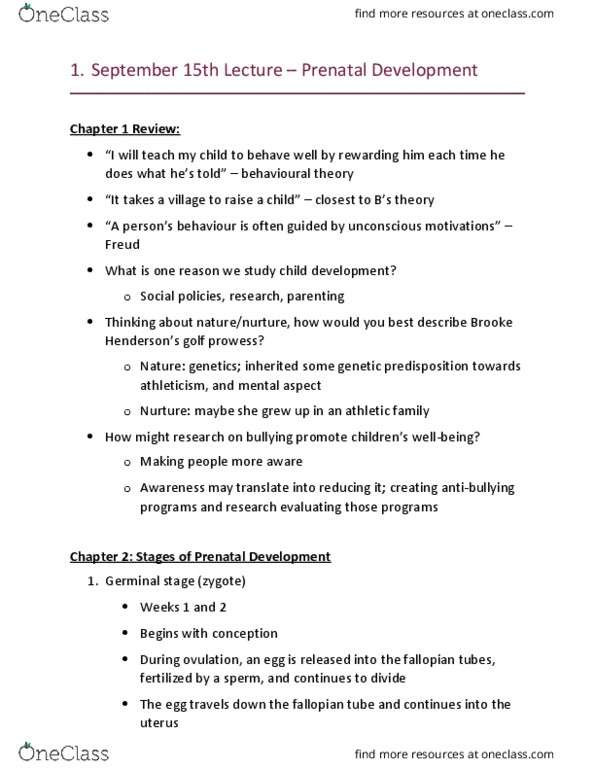 PSYC 2500 Lecture Notes - Lecture 2: Acute Radiation Syndrome, Organogenesis, Y Chromosome thumbnail