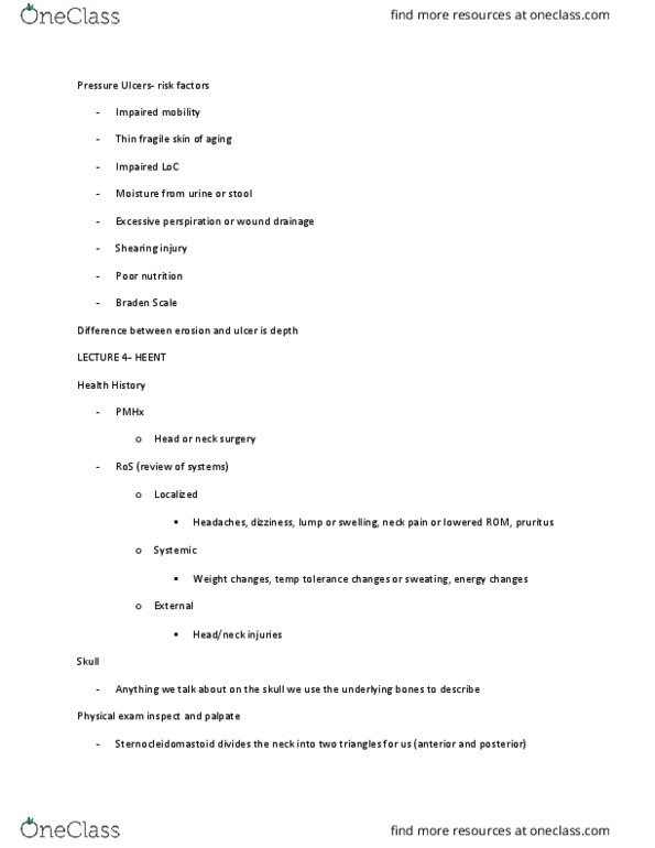 NSG 2317 Lecture Notes - Lecture 4: Night Sweats, Sclera, Stomatitis thumbnail