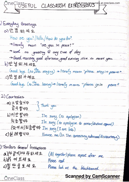 EAS110Y1 Chapter 0: Classroom Expressions, Korean Slang, Vocabulary thumbnail