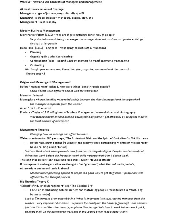 Management and Organizational Studies 1021A/B Lecture Notes - Multiple Choice, Hawthorne Effect, Mechanical Engineering thumbnail