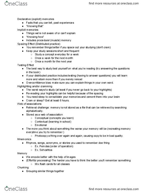 PSYC 001 Lecture Notes - Lecture 7: Railways Act 1921, Retrograde Amnesia, Anterograde Amnesia thumbnail