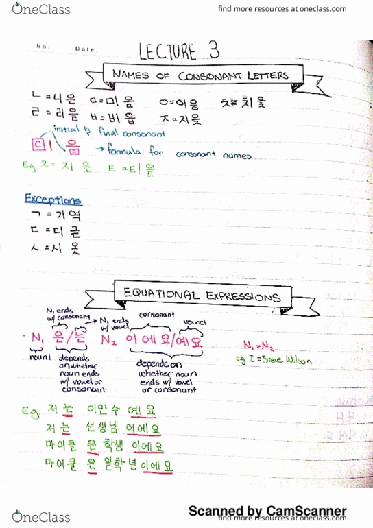 EAS110Y1 Lecture 3: Names of Consonant Letters, Equational Expressions, Grammar, Pronunciation Rules thumbnail