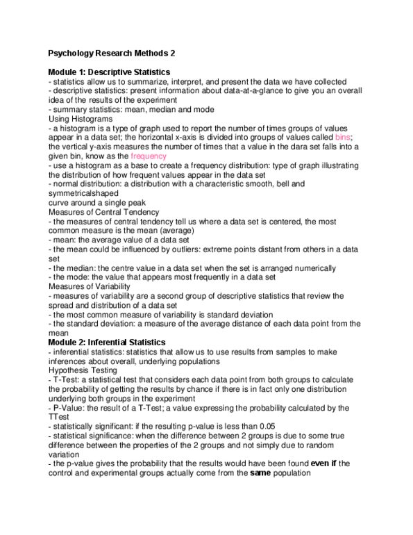 PSYCH 1X03 Lecture Notes - Frequency Distribution, Summary Statistics, Descriptive Statistics thumbnail