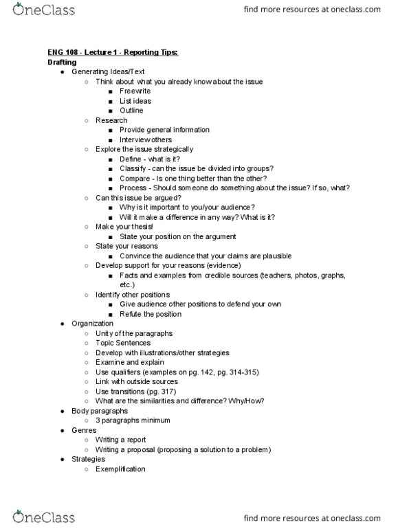 ENG 108 Lecture Notes - Lecture 1: Independent Clause thumbnail