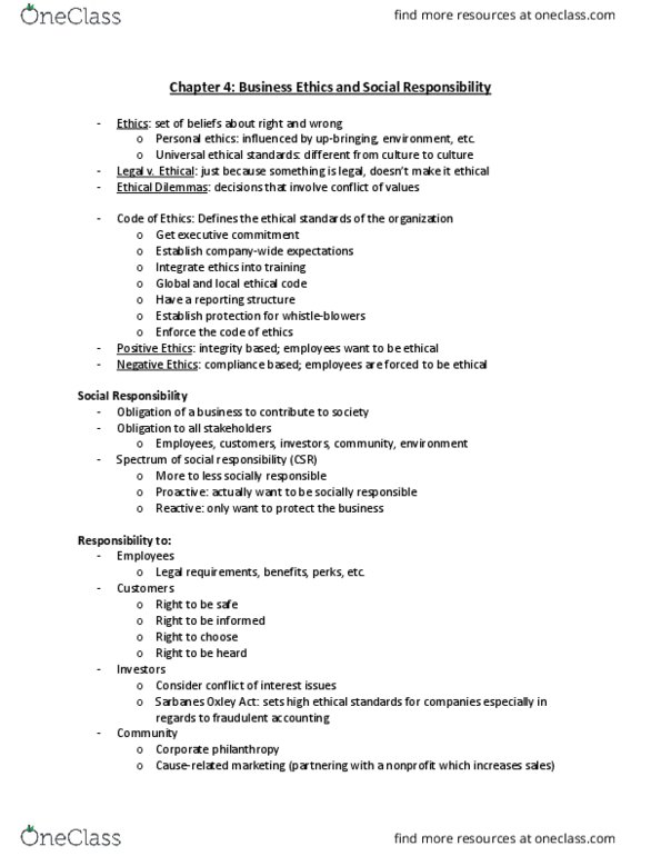 BUS 160 Lecture Notes - Lecture 2: Green Marketing, Sarbanes–Oxley Act, Triple Bottom Line thumbnail