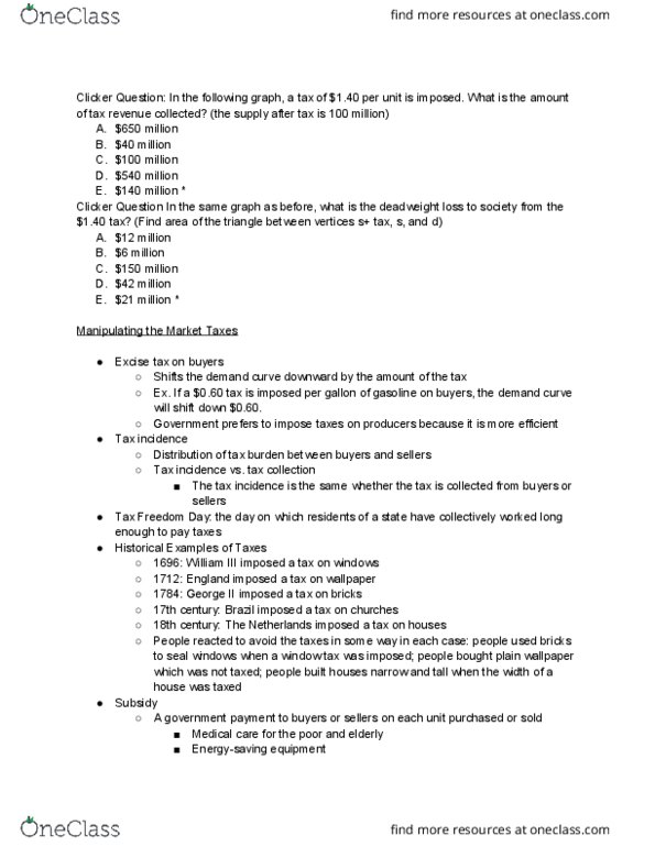 ECON-UA 2 Lecture Notes - Lecture 6: Deadweight Loss, Window Tax, Tax Freedom Day thumbnail