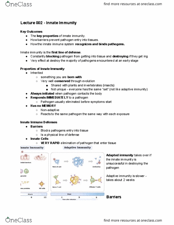 Microbiology and Immunology 2500A/B Lecture Notes - Lecture 2: Antibiotics, Microorganism, Innate Immune System thumbnail