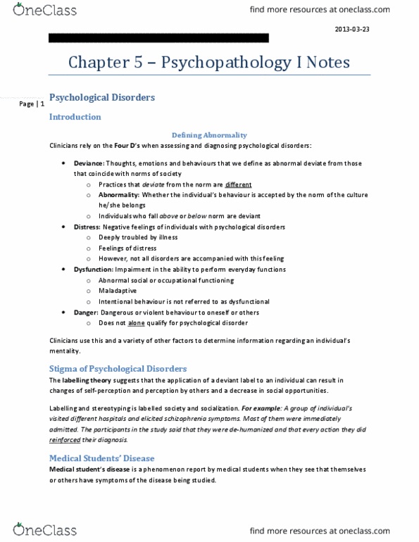 PSYCH 1XX3 Chapter Notes - Chapter 5: Etiology, Postpartum Depression, Heritability thumbnail