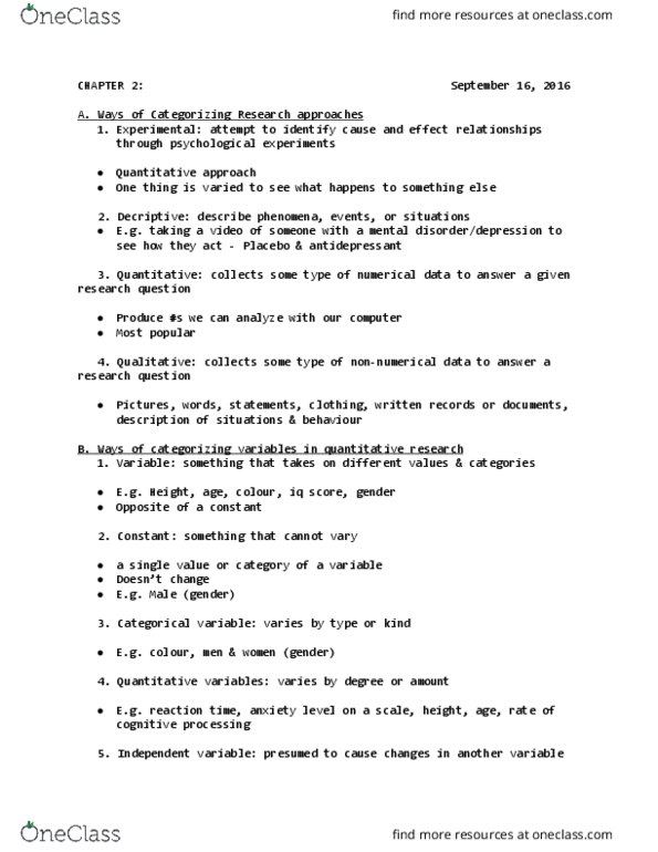 PSYC 201W Lecture Notes - Lecture 2: Statistical Hypothesis Testing, Caffeine, Confounding thumbnail